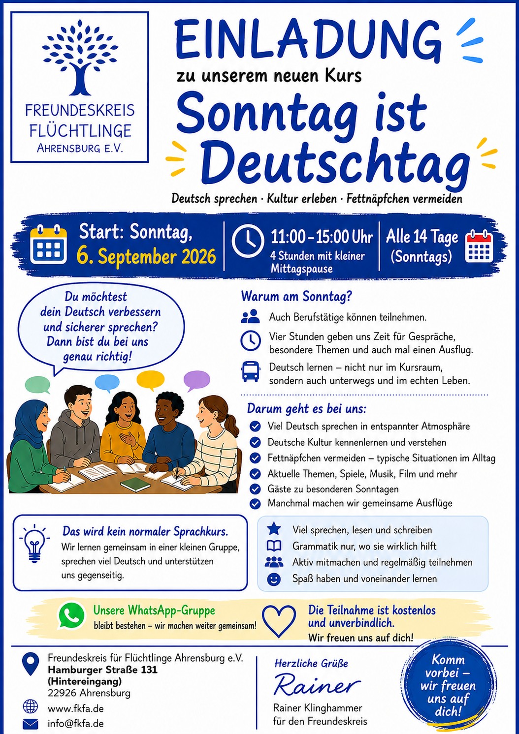 Neu: Deutschtag für Fortgeschrittene – jeden zweiten Sonntag im RuKi